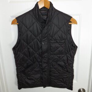 J Crew Diamond Quilted Full Zip Snap Vest Primaloft Insulated Black Size Small